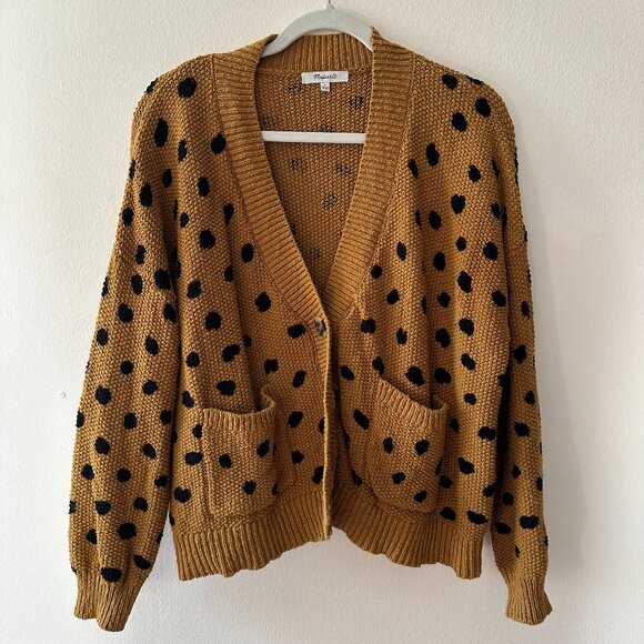 Madewell Sweaters - Women's Madewell Cardigan - Leopard Print Polka Dot - Size Large - EUC